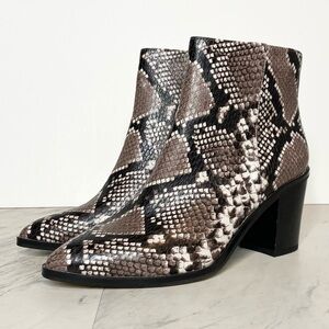 New! Treasure & Bond Braxten Snake Print Faux Leather Bootie 8M
